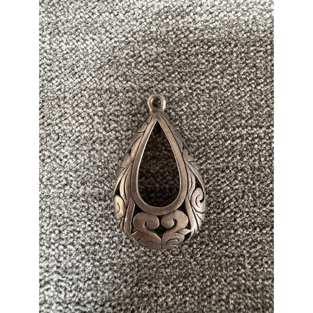 Vintage Sterling Silver 925 Pendant Open Scrollwork Filigree